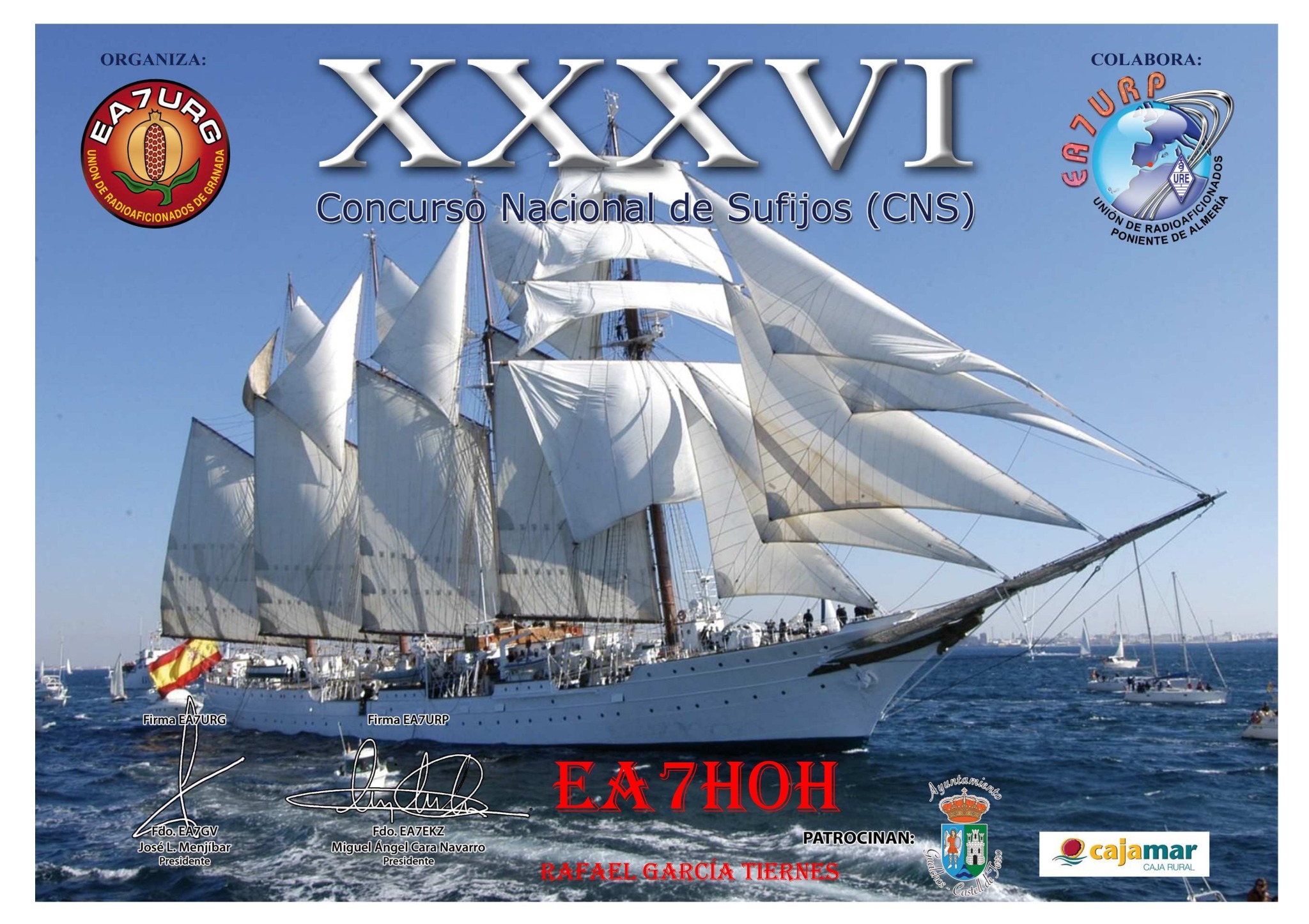 Diploma de la XXXVI edición del Concurso Nacional de Sufijos 2018 de EA7HOH