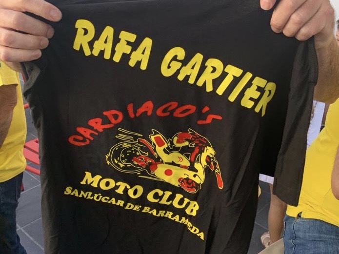 Camiseta personalizada de Rafa del MotoClub CARDIACO'S de Sanlúcar de Barrameda