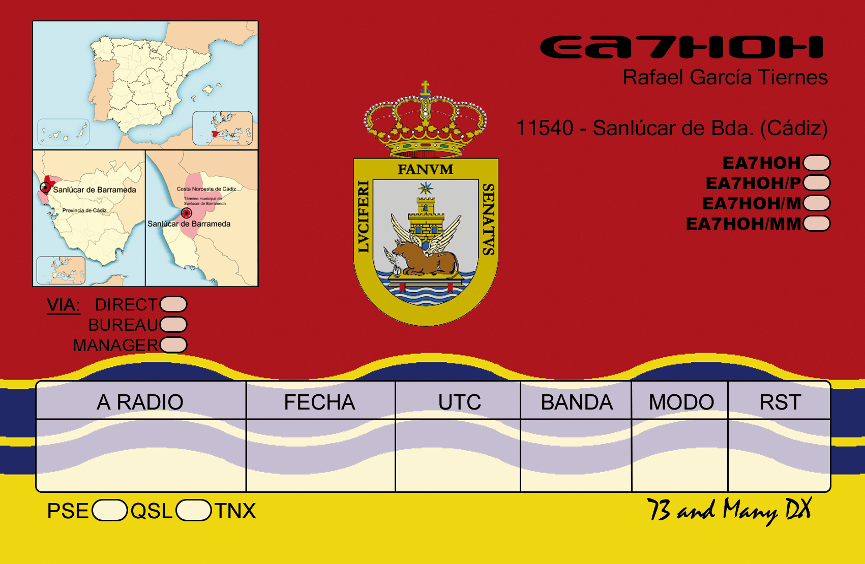 Reverso de la tarjeta QSL de EA7HOH