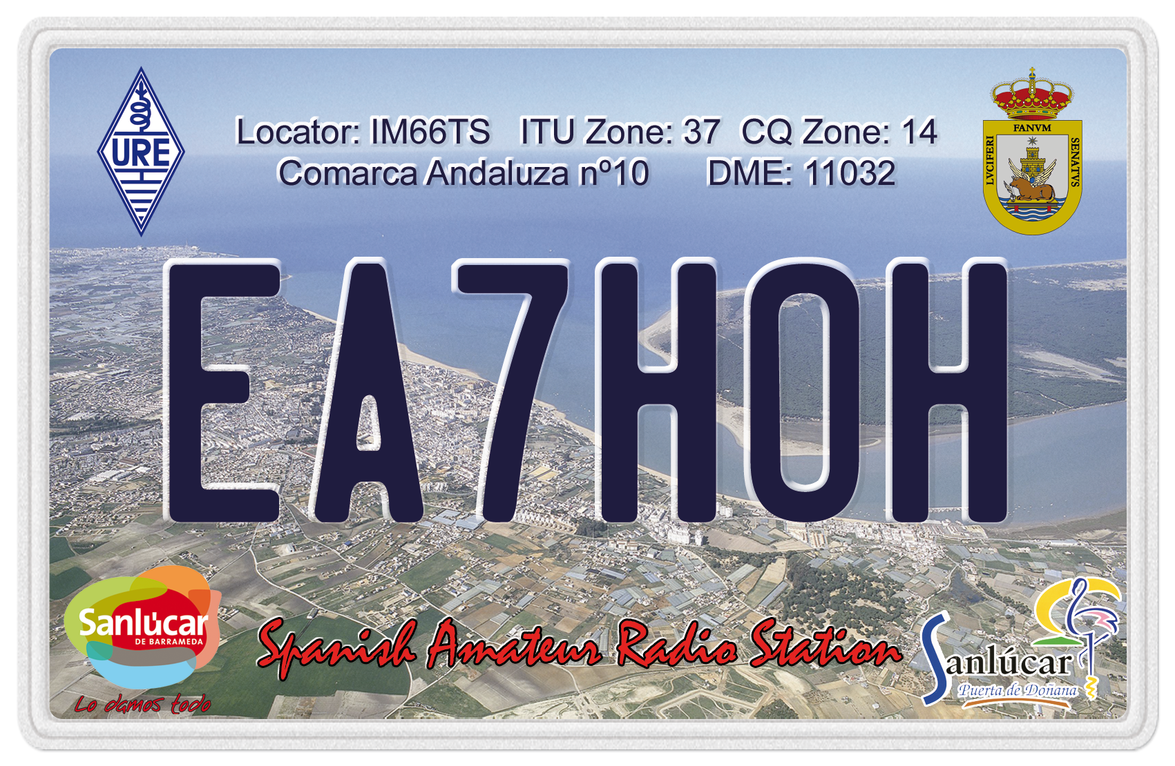 Anverso de la tarjeta QSL de EA7HOH
